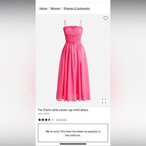 Jcrew Tie-Front Voile Cover-up midi dress